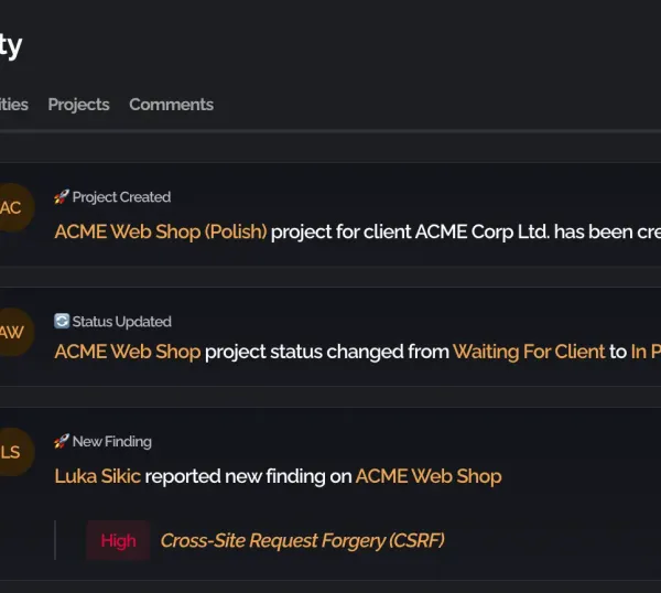PentestPad Dashboard - Pentest Reporting Tool