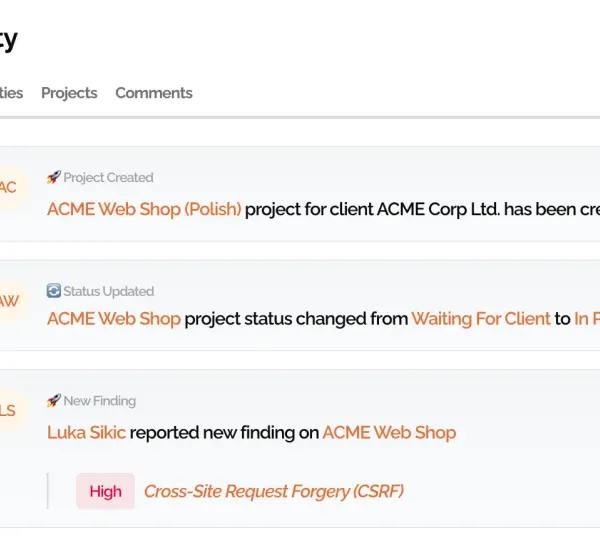 PentestPad Dashboard - Pentest Reporting Tool