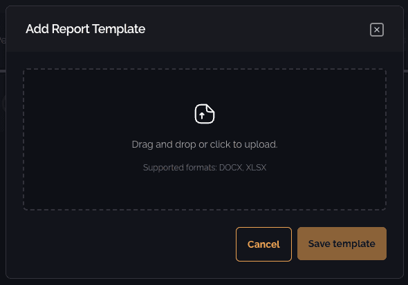 Add report template modal