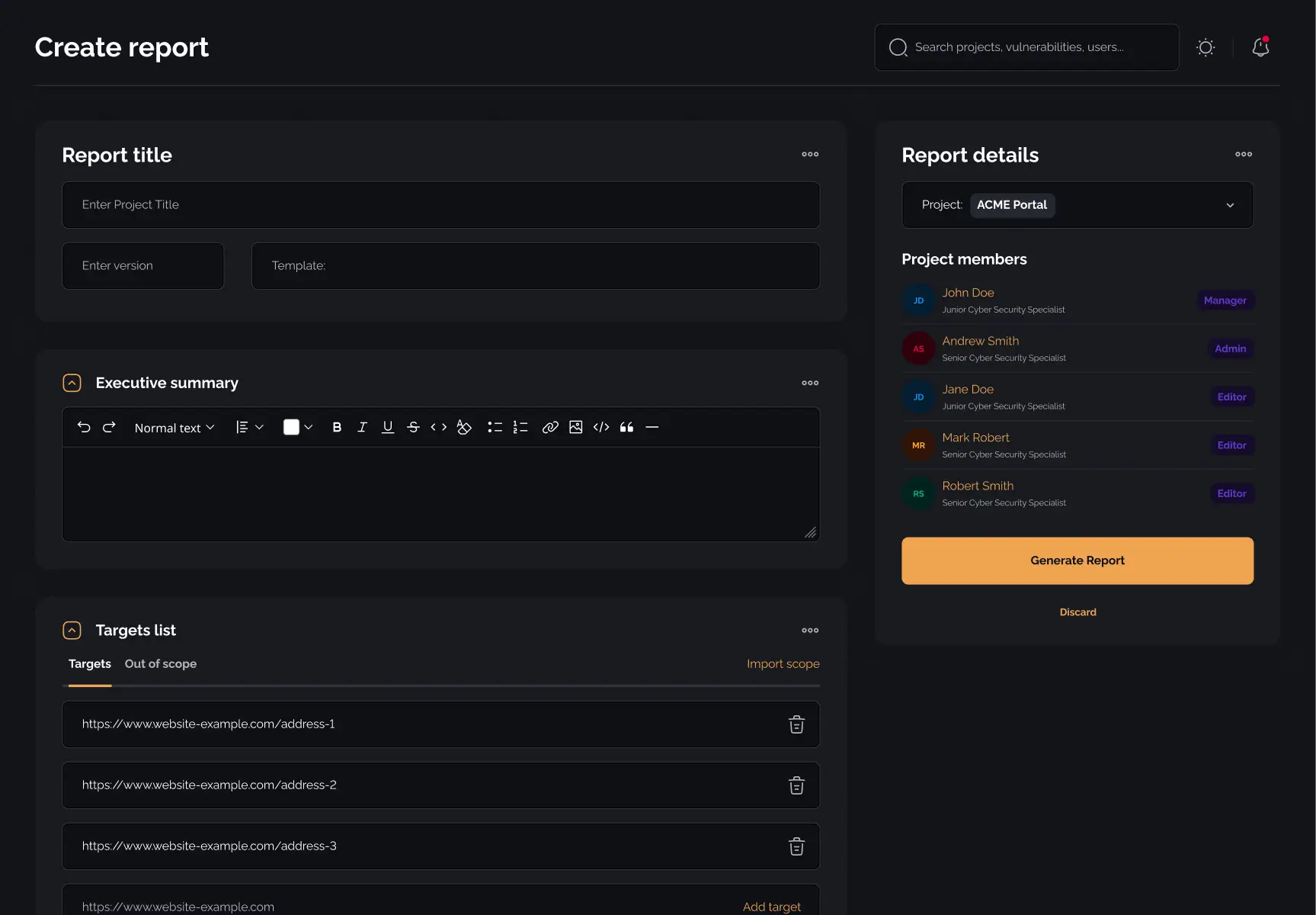 Easily generate pentest reports