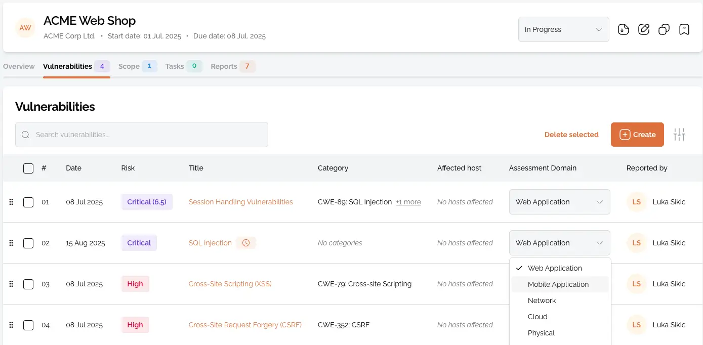 Multi assessment domain project