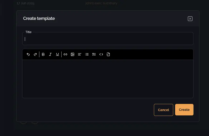 Creating a new Executive Summary Template