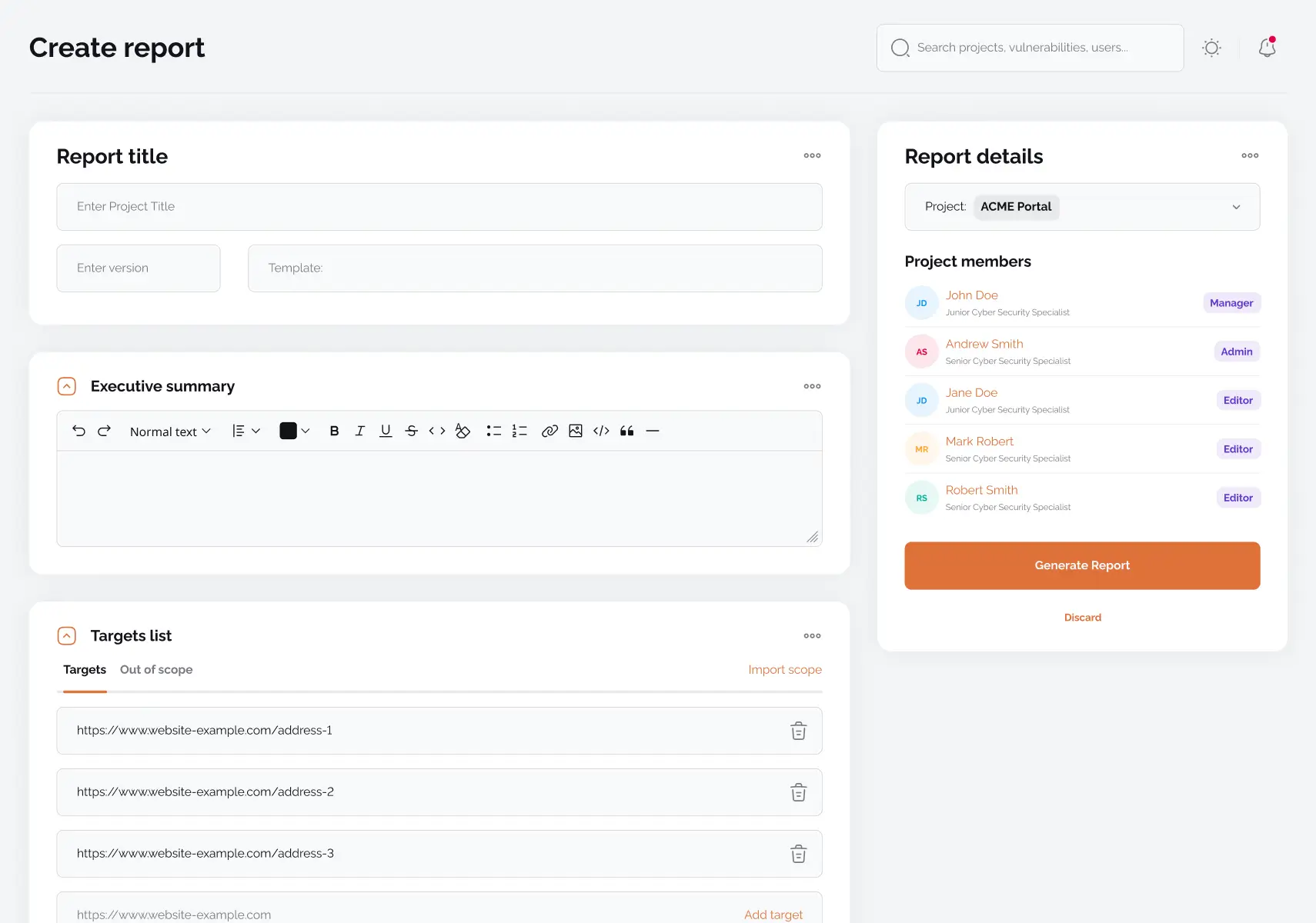 Easily generate pentest reports